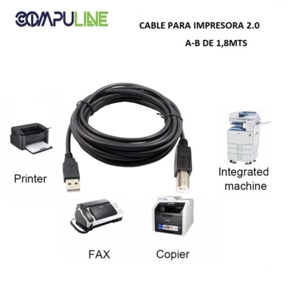 CABLE USB A/B 1.8METROS