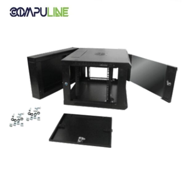 RACK 6U DOBLE BISAGRA 60CM-FONDO NEGRO INC-2U - Imagen 3